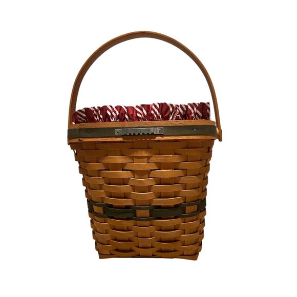 Longaberger Christmas Collection 1998 Glad Tidings Basket With Handle & Liner - Picture 4 of 8